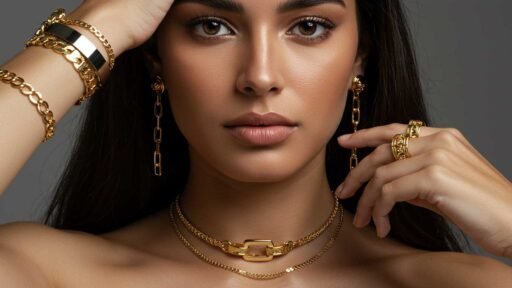 Joyería de Acero Bañada en Oro